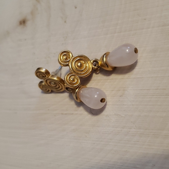 Disney Mickey Mouse Head Design Beaded Gold Tone Earrings